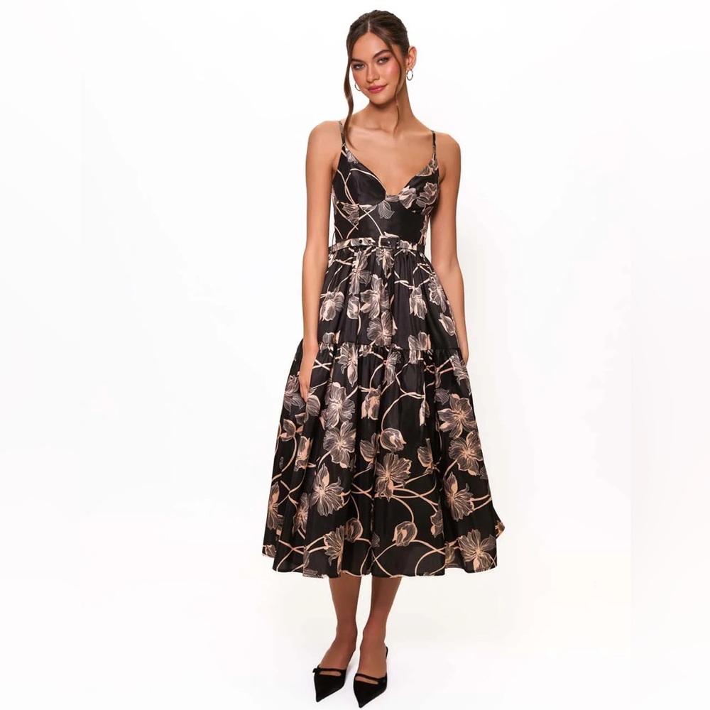 Hutch Atherton Belted Floral Maxi Dress